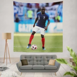 Excellent France Soccer Player N Golo Kante Tapestry