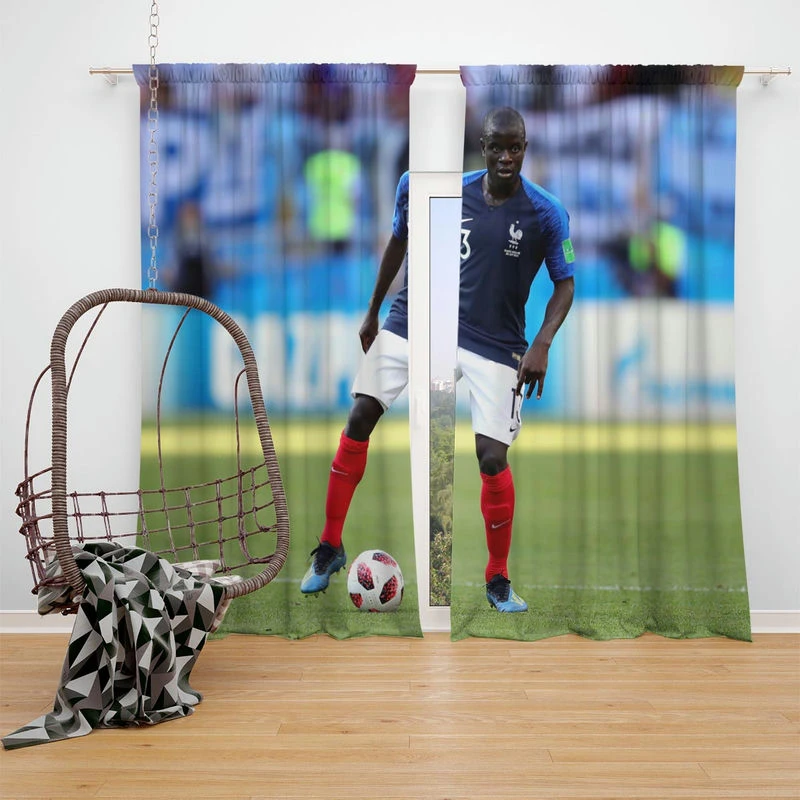 Excellent France Soccer Player N Golo Kante Window Curtain