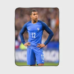 Excellent French Football Player Kylian Mbappe Fleece Blanket 1