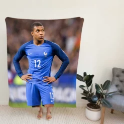 Excellent French Football Player Kylian Mbappe Fleece Blanket