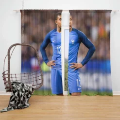 Excellent French Football Player Kylian Mbappe Window Curtain