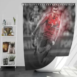 Excellent Juve Football Player Cristiano Ronaldo Shower Curtain