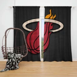 Excellent NBA Basketball Club Miami Heat Window Curtain