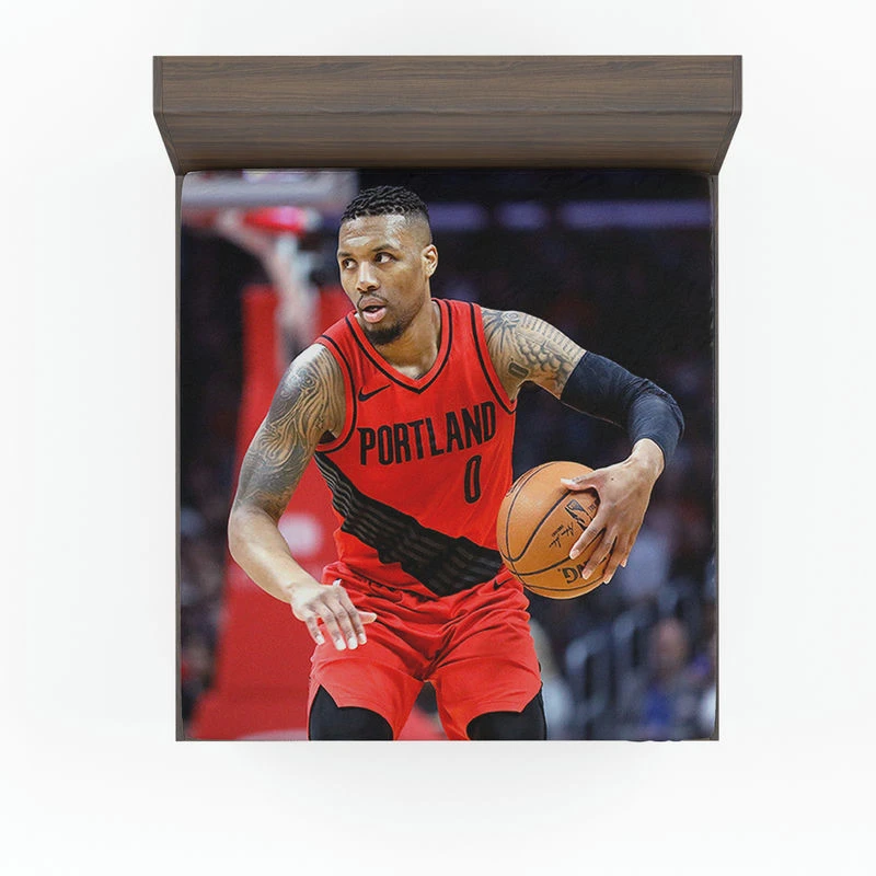 Excellent NBA Basketball Player Damian Lillard Fitted Sheet