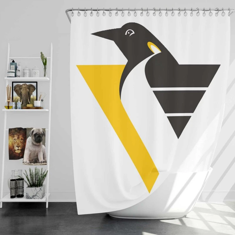 Excellent NHL Team Pittsburgh Penguins Shower Curtain