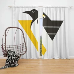 Excellent NHL Team Pittsburgh Penguins Window Curtain
