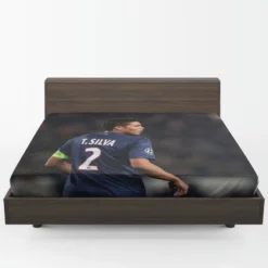 Excellent PSG Soccer Player Thiago Silva Fitted Sheet 1