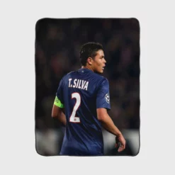 Excellent PSG Soccer Player Thiago Silva Fleece Blanket 1