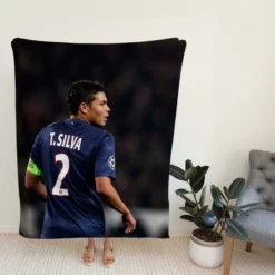 Excellent PSG Soccer Player Thiago Silva Fleece Blanket