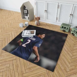 Excellent PSG Soccer Player Thiago Silva Rug 1