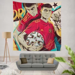 Excellent Spanish Football Player Pedri Tapestry