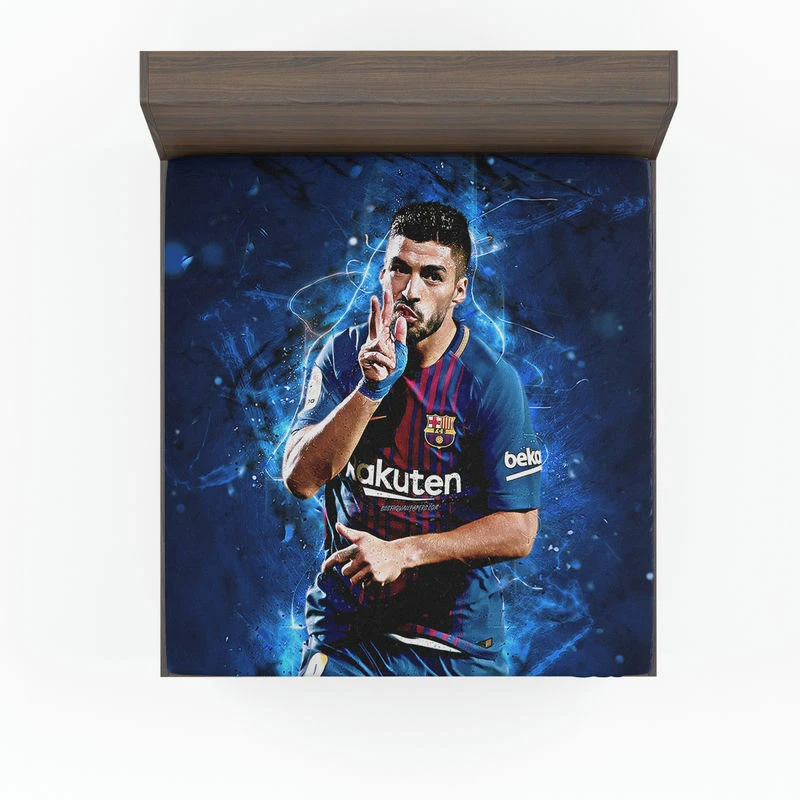 Exciting Barca Football Club Luis Suarez Fitted Sheet