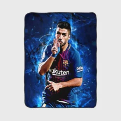 Exciting Barca Football Club Luis Suarez Fleece Blanket 1