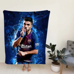 Exciting Barca Football Club Luis Suarez Fleece Blanket