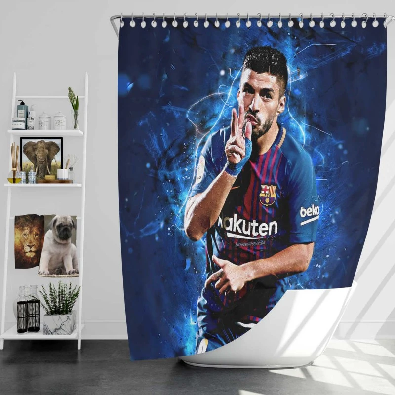 Exciting Barca Football Club Luis Suarez Shower Curtain