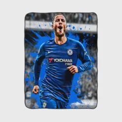 Exciting Chelsea Football Player Eden Hazard Fleece Blanket 1