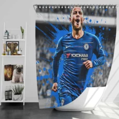 Exciting Chelsea Football Player Eden Hazard Shower Curtain