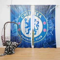Exciting Football Club Chelsea Window Curtain
