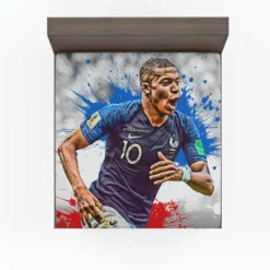 Exciting Franch Football Player Kylian Mbappe Fitted Sheet