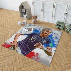 Exciting Franch Football Player Kylian Mbappe Rug 1