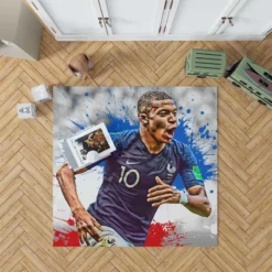 Exciting Franch Football Player Kylian Mbappe Rug