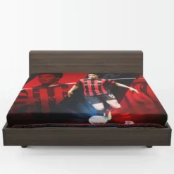 Exciting Midfield Soccer Player Samir Nasri Fitted Sheet 1