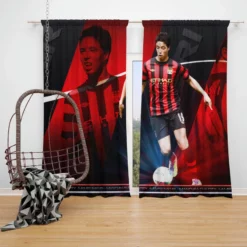 Exciting Midfield Soccer Player Samir Nasri Window Curtain