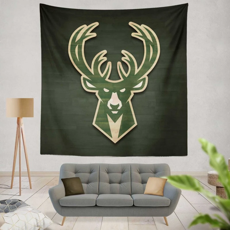 Exciting NBA Basketball Team Milwaukee Bucks Tapestry