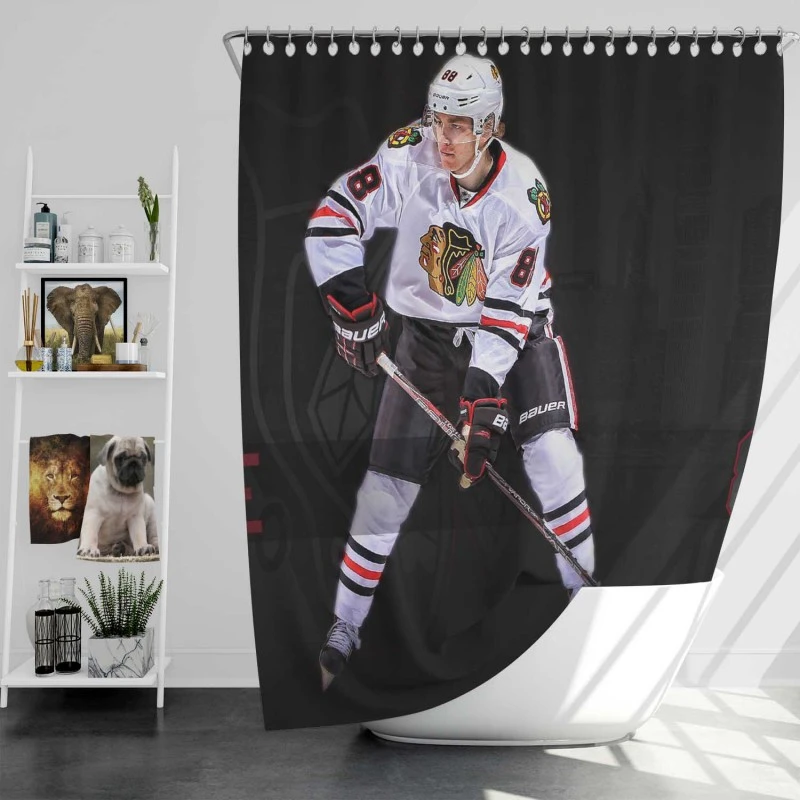 Exciting NHL Hockey Player Patrick Kane Shower Curtain