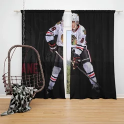 Exciting NHL Hockey Player Patrick Kane Window Curtain