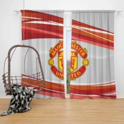 Exciting Soccer Club Manchester United FC Window Curtain