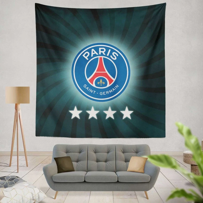 Exciting Soccer Team Paris Saint Germain FC Tapestry