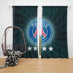 Exciting Soccer Team Paris Saint Germain FC Window Curtain