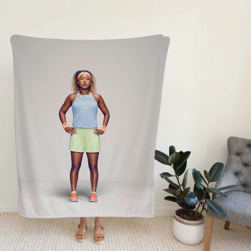 Exciting Tennis Player Naomi Osaka Fleece Blanket