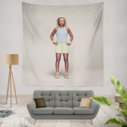 Exciting Tennis Player Naomi Osaka Tapestry