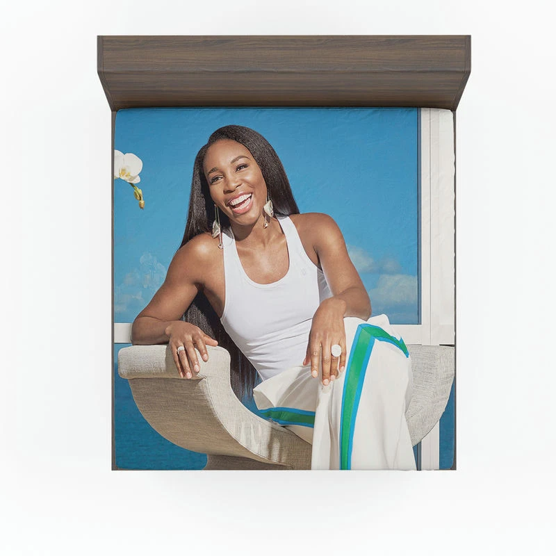Exciting Tennis Player Venus Williams Fitted Sheet