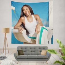 Exciting Tennis Player Venus Williams Tapestry