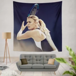 Exciting WTA Tennis Player Maria Sharapova Tapestry