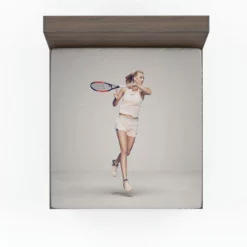 Excititng Czech Tennis Player Petra Kvitova Fitted Sheet