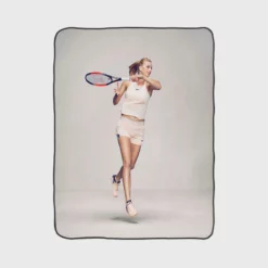 Excititng Czech Tennis Player Petra Kvitova Fleece Blanket 1