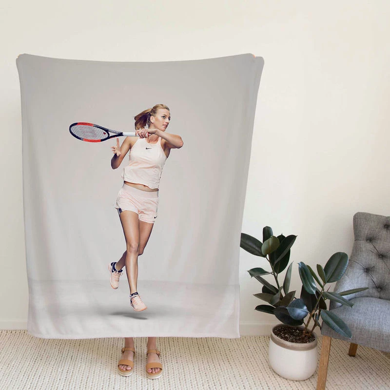 Excititng Czech Tennis Player Petra Kvitova Fleece Blanket