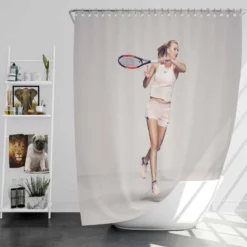 Excititng Czech Tennis Player Petra Kvitova Shower Curtain