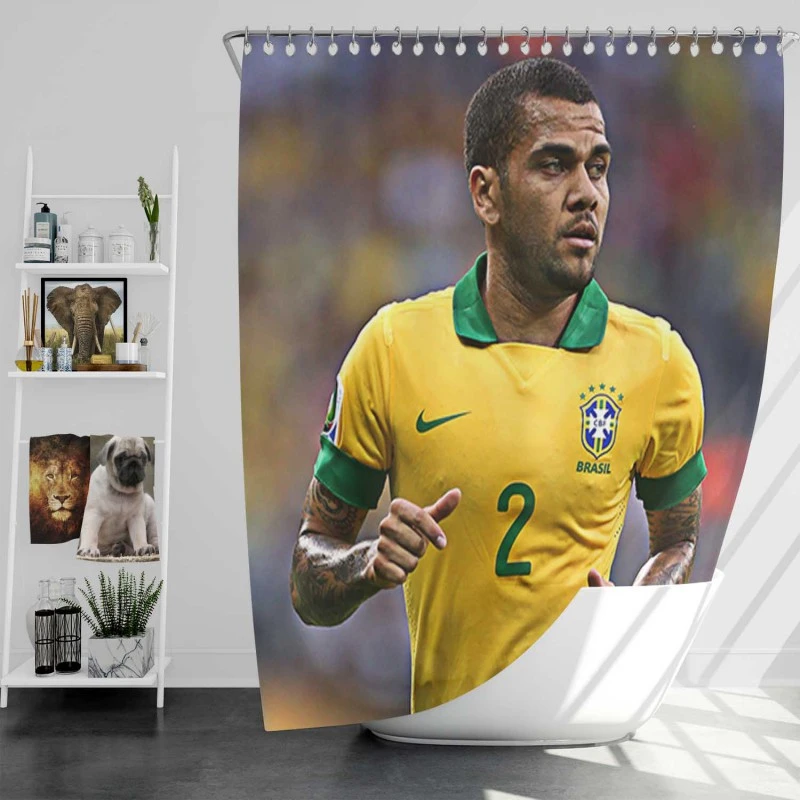 Exellent Football Player Dani Alves Shower Curtain