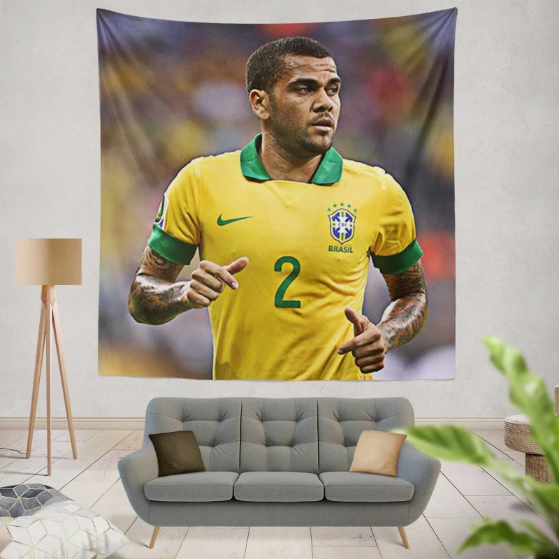 Exellent Football Player Dani Alves Tapestry