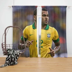 Exellent Football Player Dani Alves Window Curtain