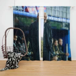 Extraordinary Football Zinedine Zidane Window Curtain