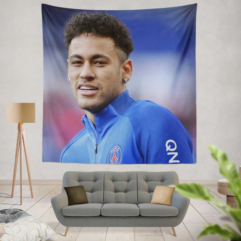 Extraordinary PSG Football Player Neymar Tapestry