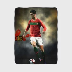 Extraordinary Portugal Cristiano Ronaldo Football Player Fleece Blanket 1