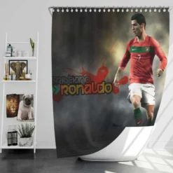 Extraordinary Portugal Cristiano Ronaldo Football Player Shower Curtain