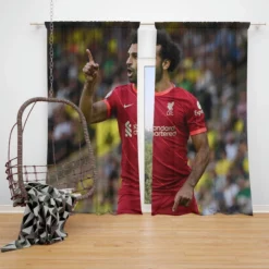 FA Cup Football Player Mohamed Salah Window Curtain